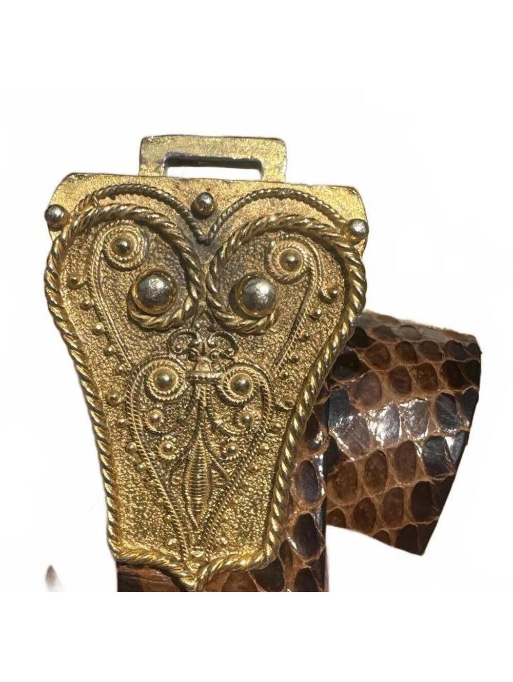 VTG Accessocraft NYC Snakeskin Belt Genuine Leather 32” Neutral Exotic Belt